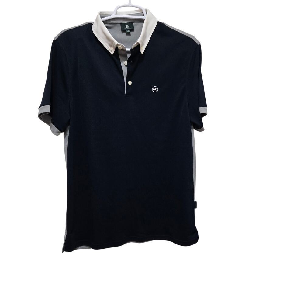 AG Adriano Goldschmied Green Label Polo Shirt Small Navy Gray